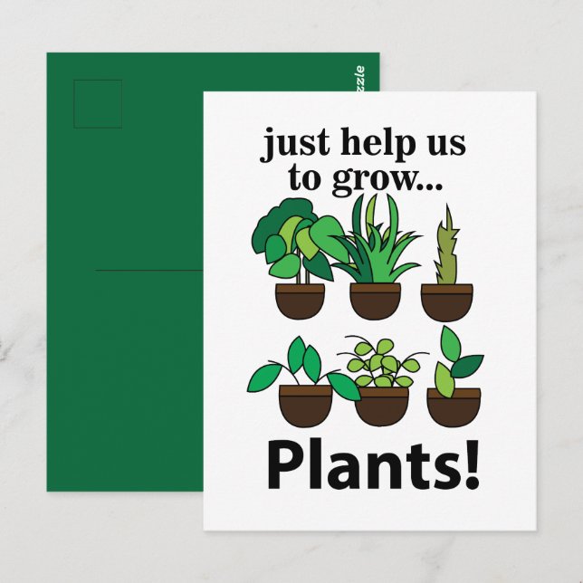 Cartão Postal Plantas Nos Ajudam A Cultivar Plantas (Frente/Verso)