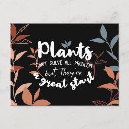 Cartão Postal Plantas O Excelente Iniciar Sabedoria Cita Preto V