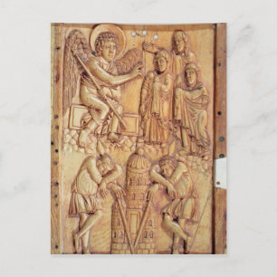 Cartão Postal Plaque retrata a Santa Mulher no Túmulo