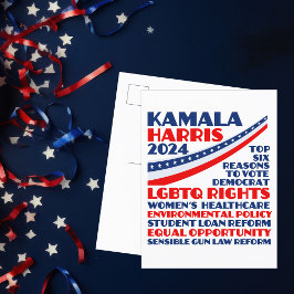 Cartão Postal Plataforma Democrata Eleitoral de Kamala Harris 20