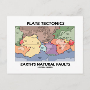 Cartão Postal Plate Tectonics Earth Natural Faults (Mapa Mundial