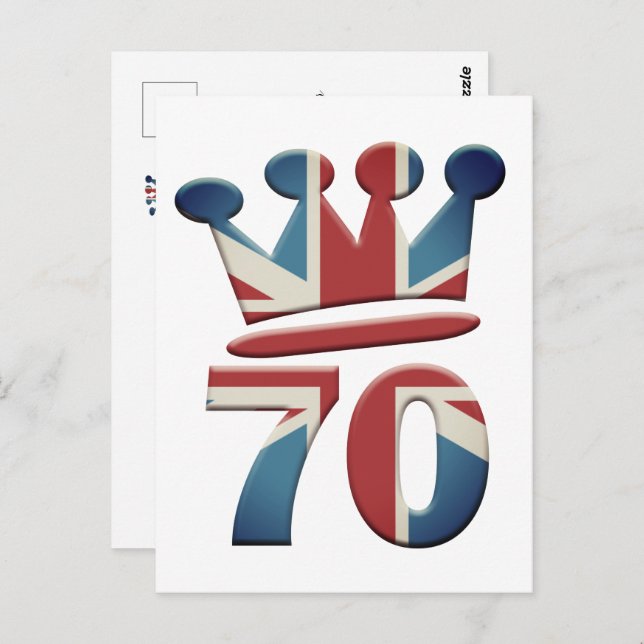 Cartão Postal Platinum Jubilee Queen Elizabeth 70 anos (Frente/Verso)