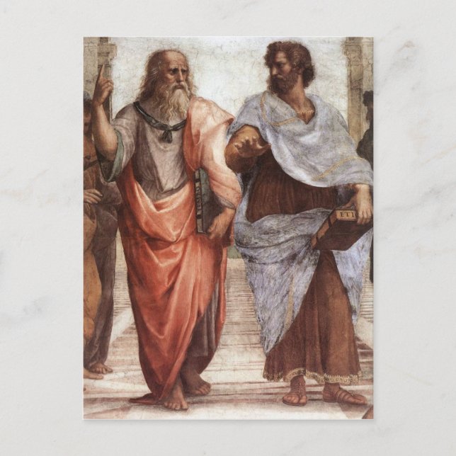 Cartão Postal Plato e Aristotle (Frente)
