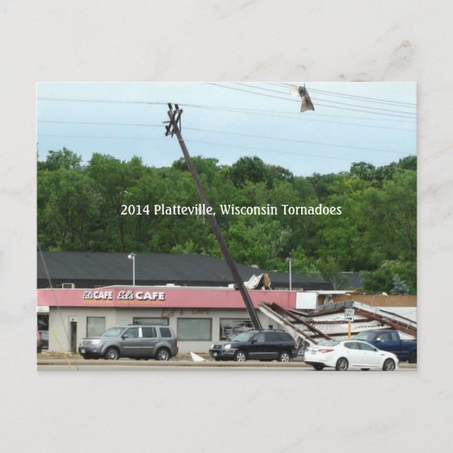 Cartão postal Platteville, Tornadoes Memabilia 201 (Frente)