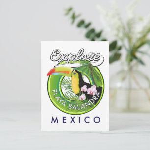 Cartão Postal Playa Balandra México logótipo