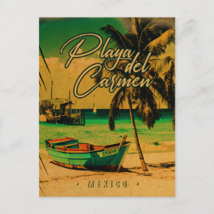 Cartão Postal Playa del Carmen Viagens vintage Palm Beach do Méx