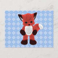 Cartão postal Playful Fox Plushie