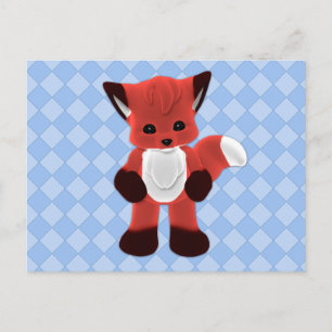 Cartão postal Playful Fox Plushie
