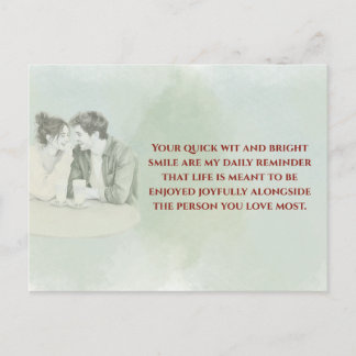 Cartão Postal Playful & Funny Love Quote Postcard | Laughing Cou