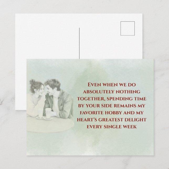 Cartão Postal Playful & Funny Love Quote Postcard | Laughing Cou (Frente/Verso)