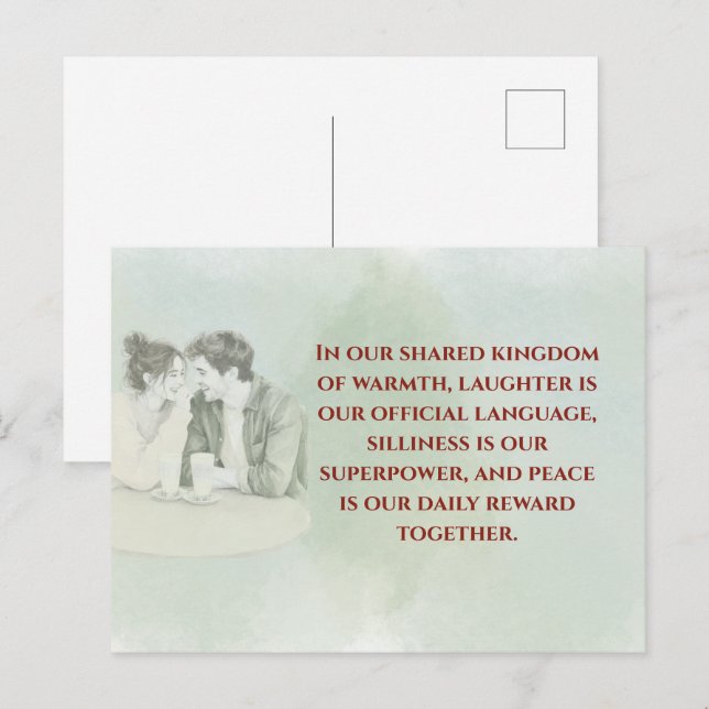 Cartão Postal Playful & Funny Love Quote Postcard | Laughing Cou (Frente/Verso)