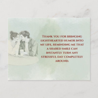 Cartão Postal Playful & Funny Love Quote Postcard | Laughing Cou