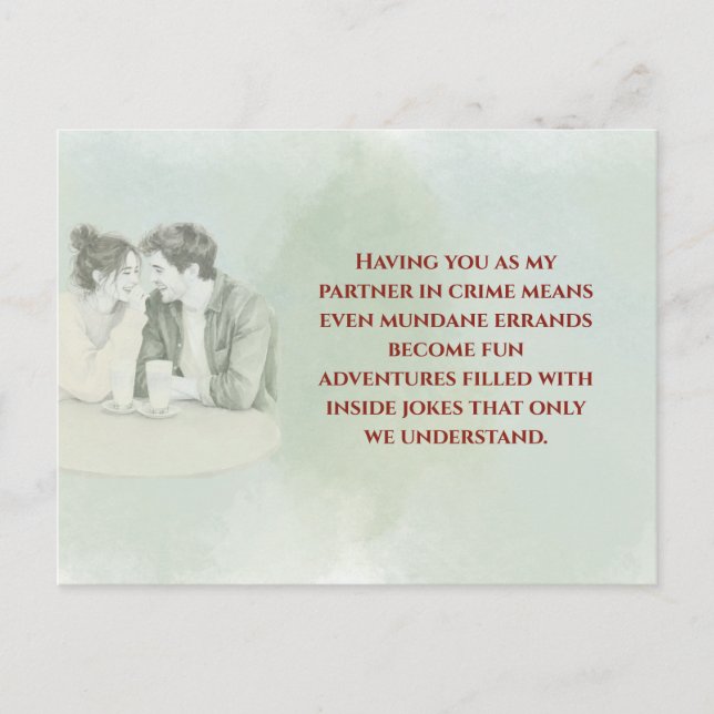 Cartão Postal Playful & Funny Love Quote Postcard | Laughing Cou (Frente)
