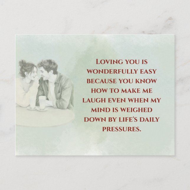 Cartão Postal Playful & Funny Love Quote Postcard | Laughing Cou (Frente)