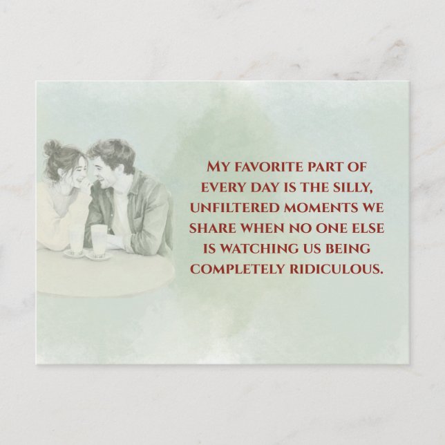 Cartão Postal Playful & Funny Love Quote Postcard | Laughing Cou (Frente)