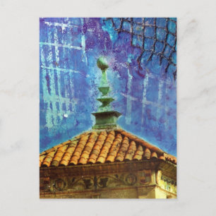 Cartão Postal Plaza Building Mixed Media Collage