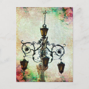 Cartão Postal Plaza Light Floral Grunge