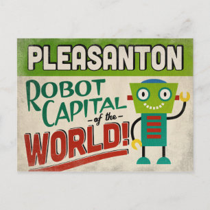 Cartão Postal Pleasanton California Robot - Funny Vintage