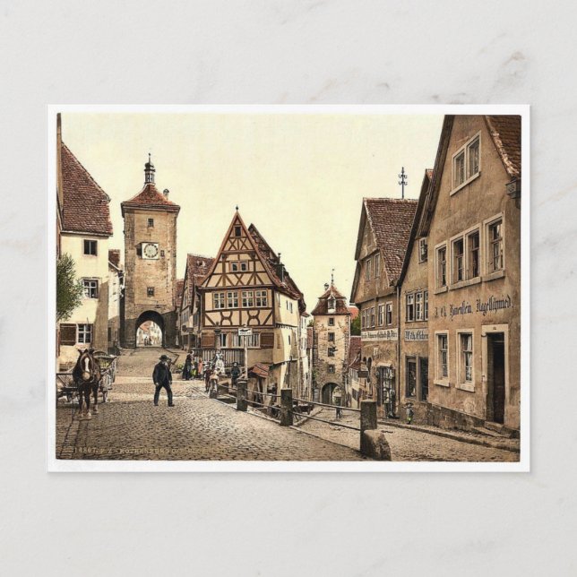 Cartão Postal Ploenlein, Rothenburg (ou ob der Tauber), Bavari (Frente)