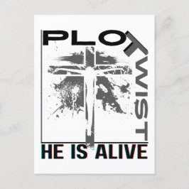 Cartão Postal Plot Twist Ele Vive Páscoa Jesus Está Vivo Deus