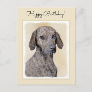Cartão Postal Plott Painting - Arte de Cachorro Original