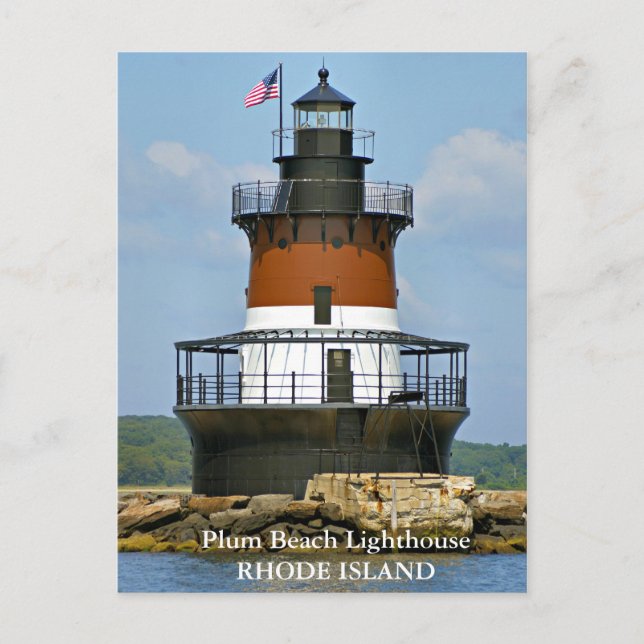 Cartão Postal Plum Beach Lighthouse, Cartão-postal Rhode Island (Frente)