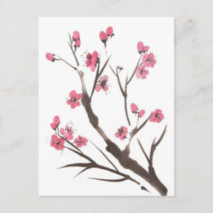 Cartão Postal Plum Blossom Sprig Postcard