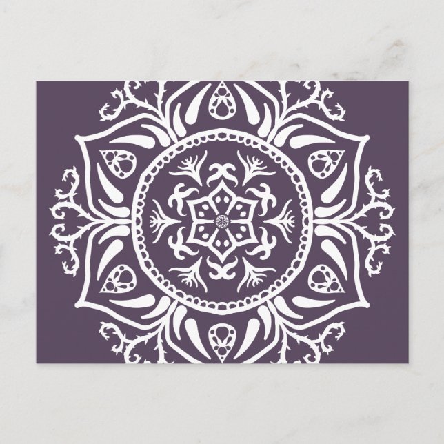 Cartão Postal Plum Mandala (Frente)