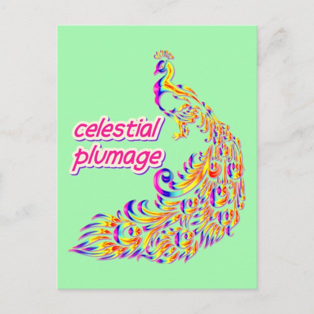 Cartão Postal plumagem celestial (Frente)