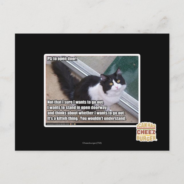 Cartão Postal Plz para abrir a porta (Frente)