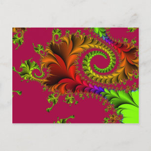 Cartão Postal Pneumáticos Fractais Coloridos
