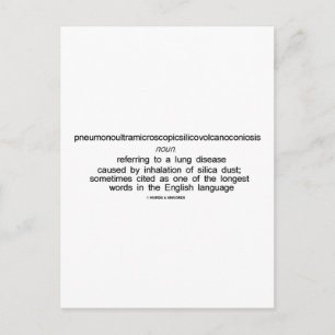 Cartão Postal Pneumonoultramicroscopiclovulcanoconiose