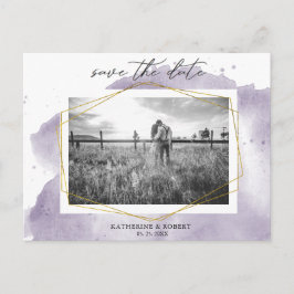 Cartão Postal Pó de Ouro e Roxo | Foto Salvar a Data