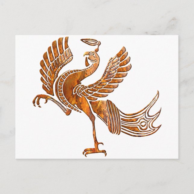 Cartão Postal Pó de pássaro vermelho (Frente)