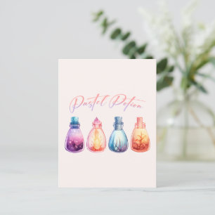 Cartão Postal Poção de Pastel - Poção de Bruxas Bonitas e Elegan