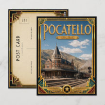 Pocatello Idaho Arte Deco Vintage Era de Ouro