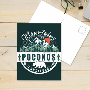 Cartão Postal Poconos Retro Pensilvânia Mounties