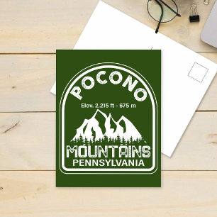 Cartão Postal Poconos Retro Pensilvânia Mounties