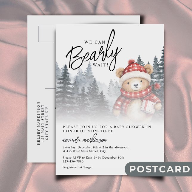 Cartão Postal Podemos Esperar Chá de fraldas de inverno (Criador carregado)