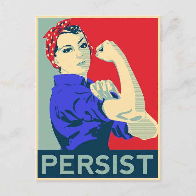 Cartão Postal Podemos Fazer Isso. Rosie the Riveter Persiste (Frente)