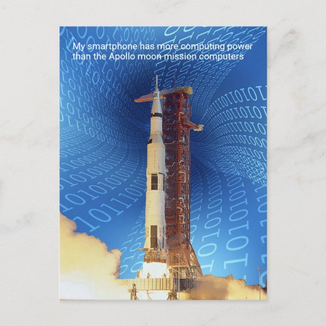 Cartão Postal Poder Computacional do Apollo 11 (Frente)