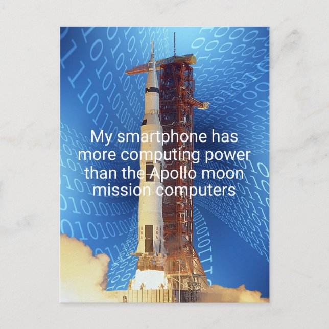 Cartão Postal Poder Computacional do Apollo 11 (Frente)