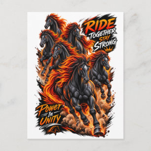 Cartão Postal Poder na Unidade – Camiseta Gráfica Cavalo Feroz