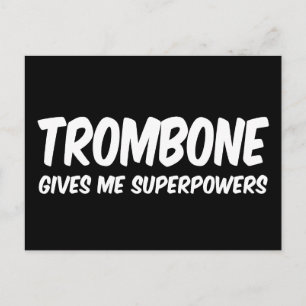 Cartão Postal Poderes Super Trombone Música Super-herói Engraçad