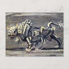 Cartão Postal Poderosa pintura "White Ox 1" de Lee Jung-seob
