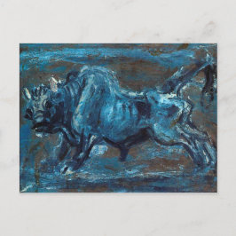 Cartão Postal Poderosa pintura "White Ox 4" de Lee Jung-seob