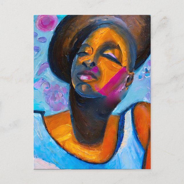 Cartão Postal Poderosa Princesa Núbia Mulher Negra Arte (Frente)