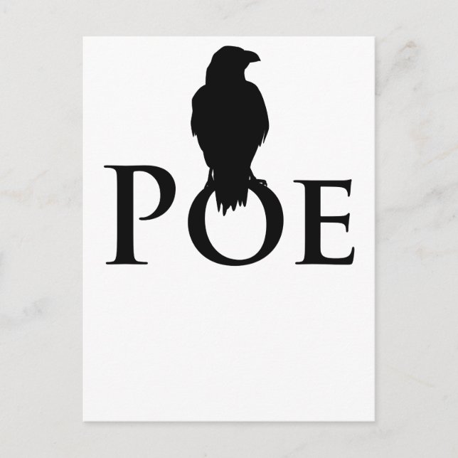 Cartão Postal Poe Edgar Allan Poe e o corvo (Frente)