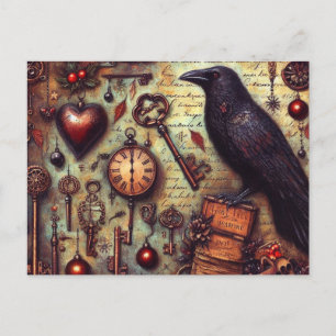 Cartão Postal Poe Raven Collage