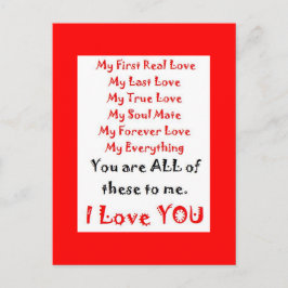 Cartão Postal Poema de Amor para sempre